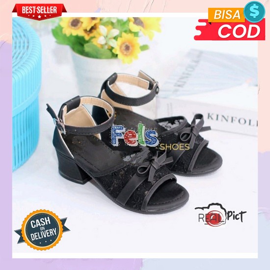 %E2%94%87Sandal Anak Perempuan Lolita High Heels It Kecil Sepatu Kulit Siswa Putri Lucu Versi Korea 