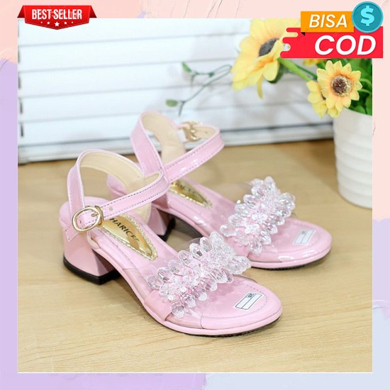 Sendal Anak Perempuan Hils Kondangan Hak Kaca Heels Anak Perempuan Sen Sandal Pesta Anak Perempuan H