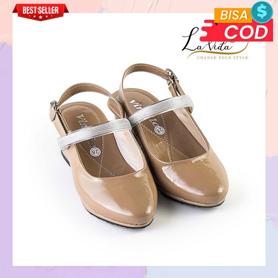 Sendal Anak Perempuan Sandal Kaca Heels Anak Perempuan High Hels Import Sendal Princes Hils Kondanga