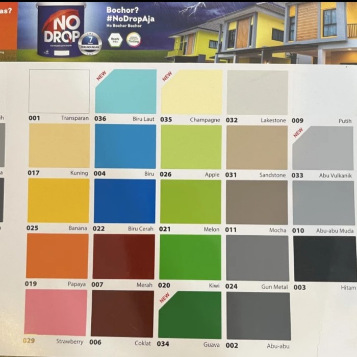 Terlaris No Drop Cat Anti Bocor Warna(5 Kg)