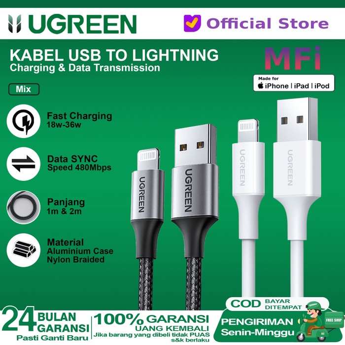 UGREEN KABEL IPHONE USB LIGHTNING MFI FAST CHARGING 20728