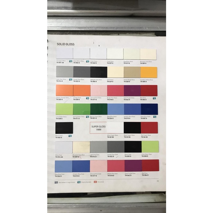 *****] TACO HPL WARNA POLOS / SOLID COLOR / KODE G / D