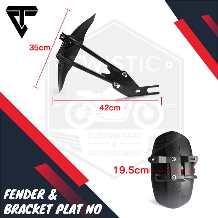 Spakbor Mudguard Belakang Motor Custom Xsr 155 Model Wr3 Universal