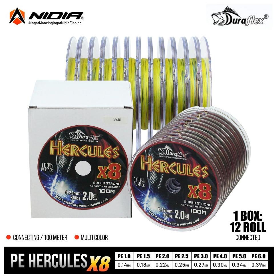 Terbaik Senar Pancing | Senar Pe | Duraflex Hercules X8 Multicolor