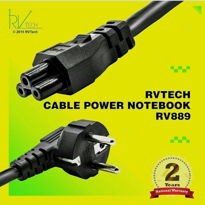 RVTech Notebook Power Cord Kabel Power Laptop - 2m