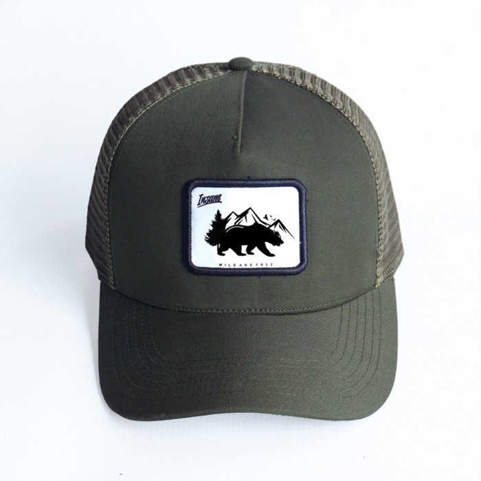 topi INSANE.LTD Topi Jaring Pria Distro Original Trucker Hat/Trucker Grizzl(Z6B0) topi pria baseball
