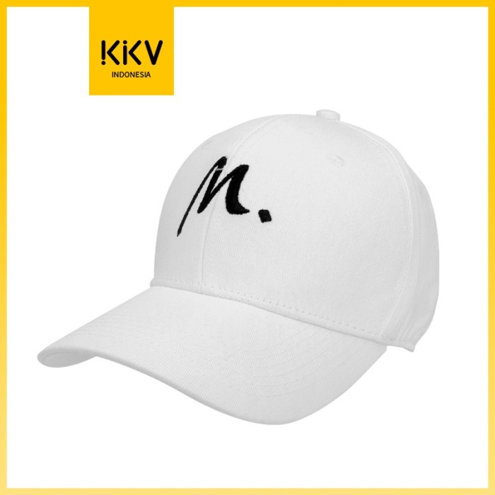 topi KKV SYC Topi Baseball Pria Wanita Bordir Huruf M Embroidery Hat Cap - White(G0J8) Bisa COD topi