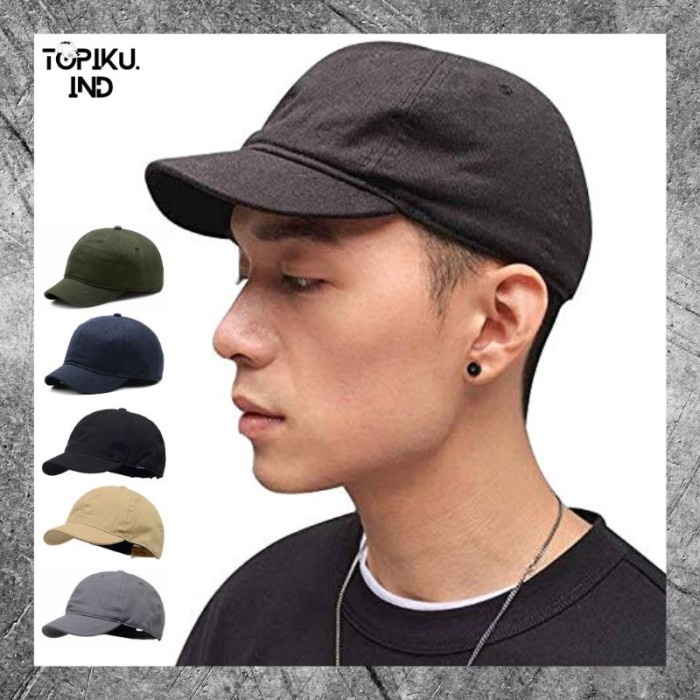 topi PROMO TOPI SHORT BRIM - TOPI BASEBALL LIDAH PENDEK TOPI POLOS PRIA(H8L8) topi pria Gratis Ongki