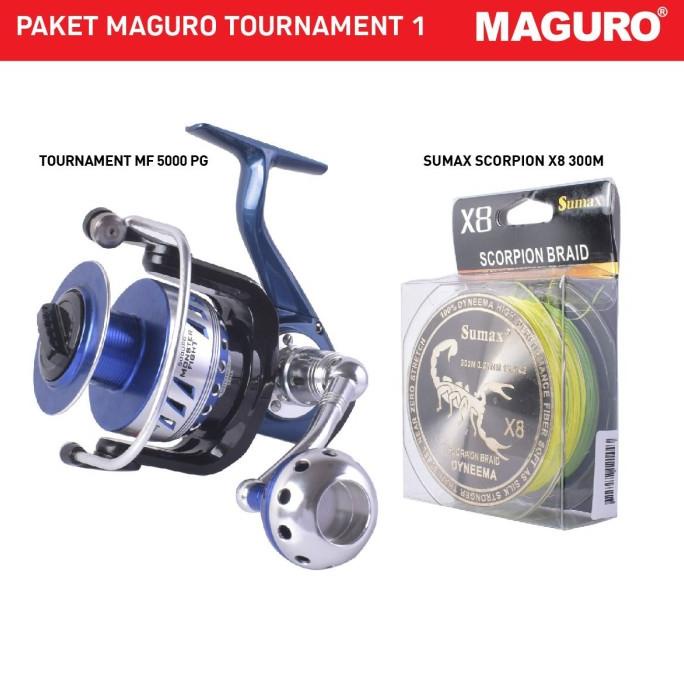 Paket Murah Reel Maguro Tournament 5000PG FREE Senar PE dan Kaos Manci