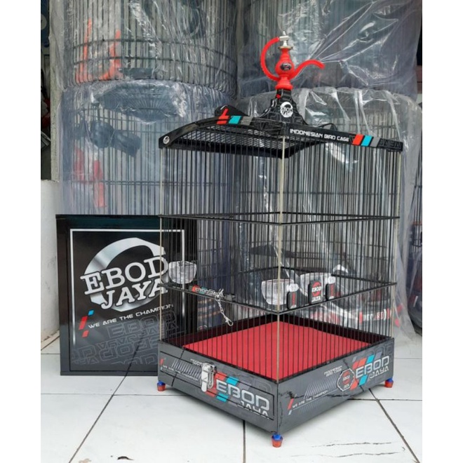 SANGKAR EBOD JAYA RUJI FIBER NO 2 TIANG BESI DECAL KOMPLIT.//AKSESORIS