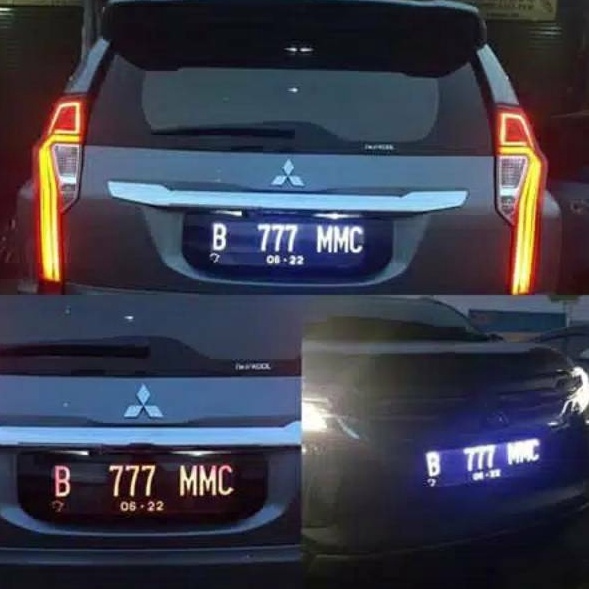 QP Cover Plat Nomor Acrylik Dudukan Frame Plat No Akrilik LED 1pasang (2pcs)Slim Design ❊ (Super Sal