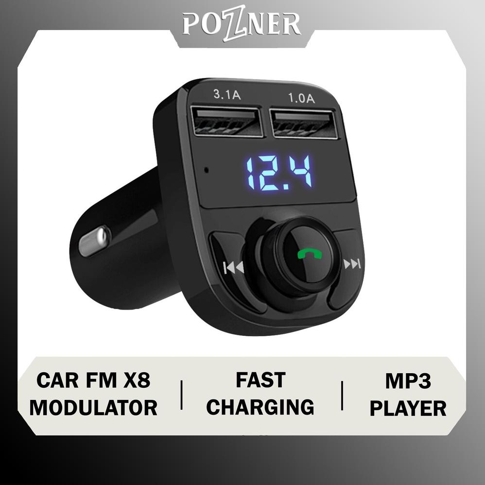 TERBAIK CAR FM MODULATOR TRANSMITTER CAS MOBIL BLUETOOTH RECEIVER MP3 DUAL PORT 3.1A