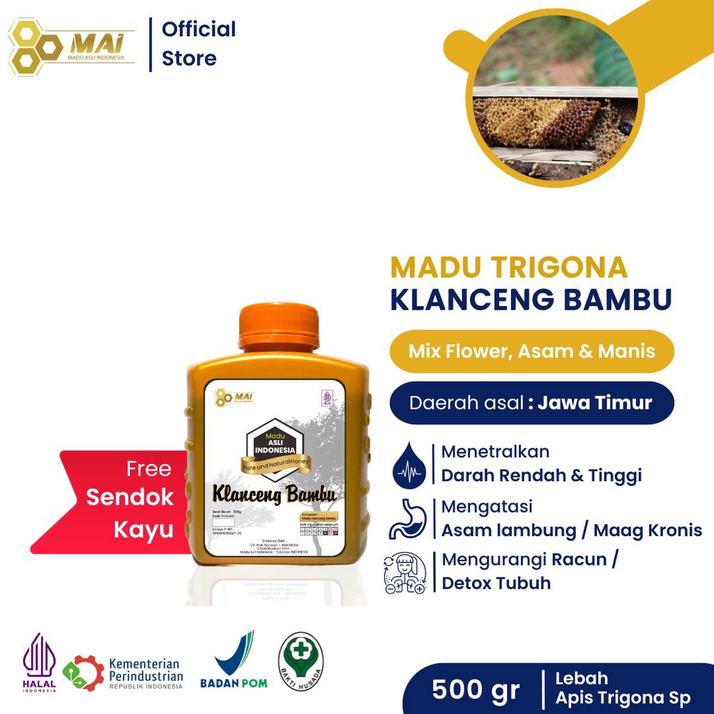 

[PROMO] Madu Klanceng Bambu - Madu Lanceng 500 gr / 1/2 kg- Madu Hitam Kelulut / Apis Trigona / Madu Asli dan bersertifikat - MAI / Distributor Madu -Madu Asam