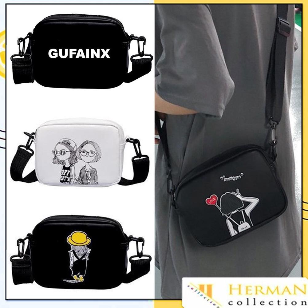 Viral Hc Tas Slempang Wanita Quinn 2555 Korea Sling Bag Wanita Motif Kartun Kanvas Tas Fashion Wanit