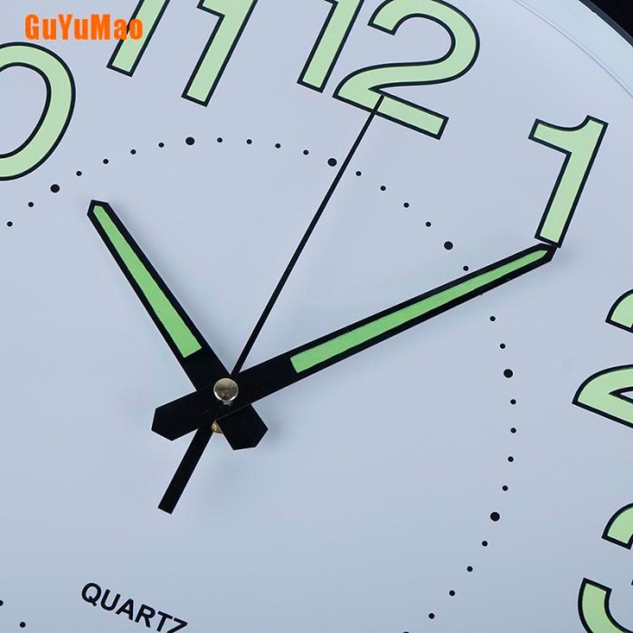 Jam Jam Dinding Quartz Analog Bentuk Bulat Dengan Lampu Led Warna Antik
