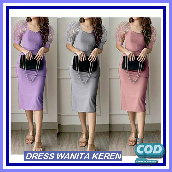 Dress Wanita Dress Korean Style Dress Sheren Dress Putih Dress Hitam Dress Polos Casual  Dress Mila 