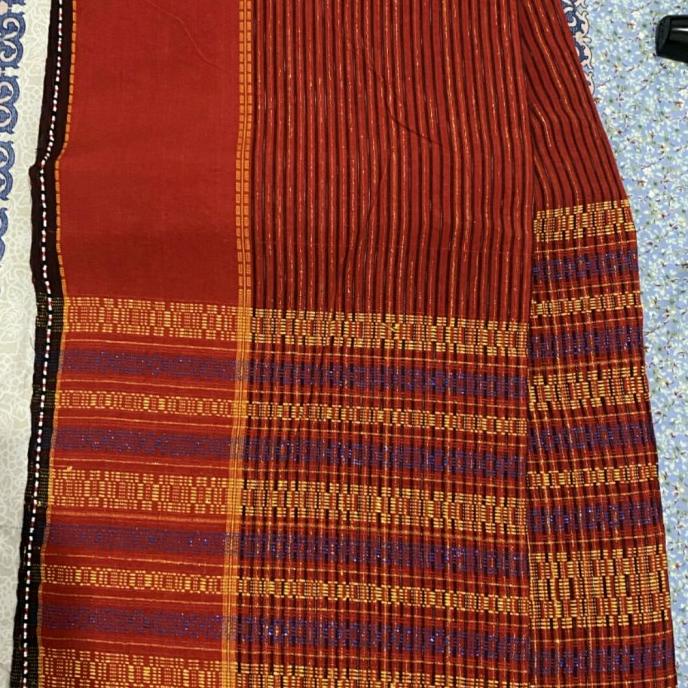 

Ragi hotang garis biru benang emas