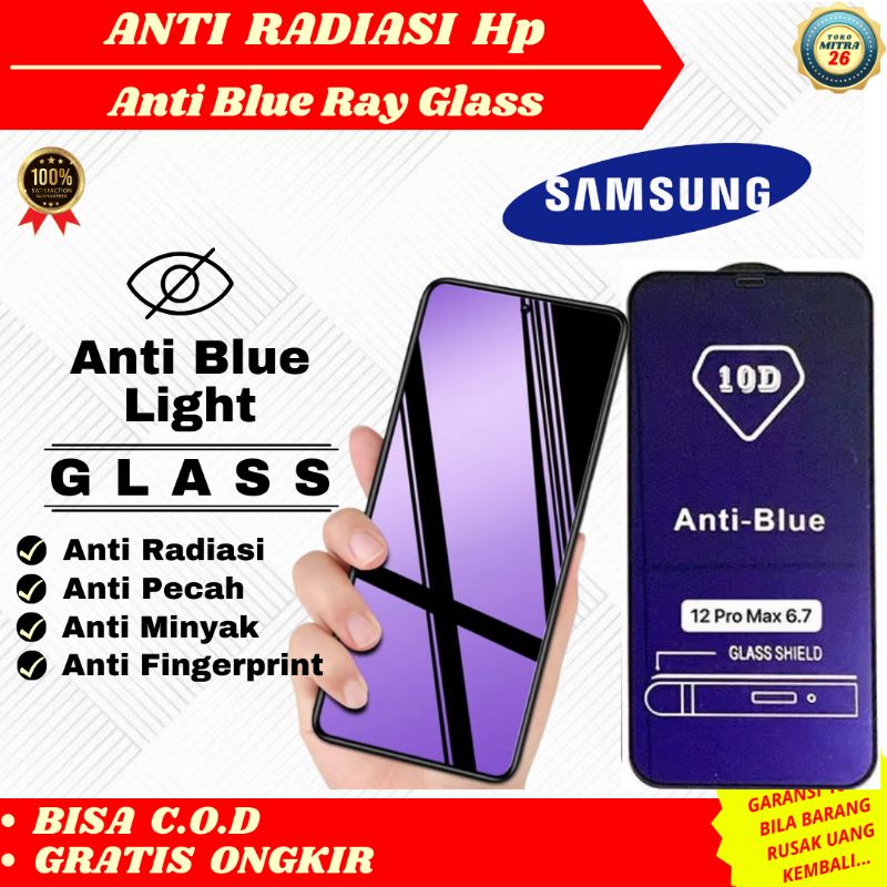 Anti Blue Ray Glass / Anti Blue Light Bluelight Tempered Glass  Anti Radiasi Hp / Anti Pecah Anti Mi