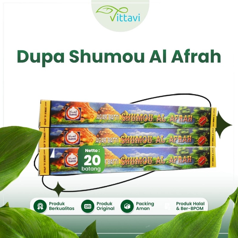 Dupa Buhur Hiu Shumou Al Afrah AGARBATTI Surrati Original Bukhur Stik Lidi asli Arab 20 batang