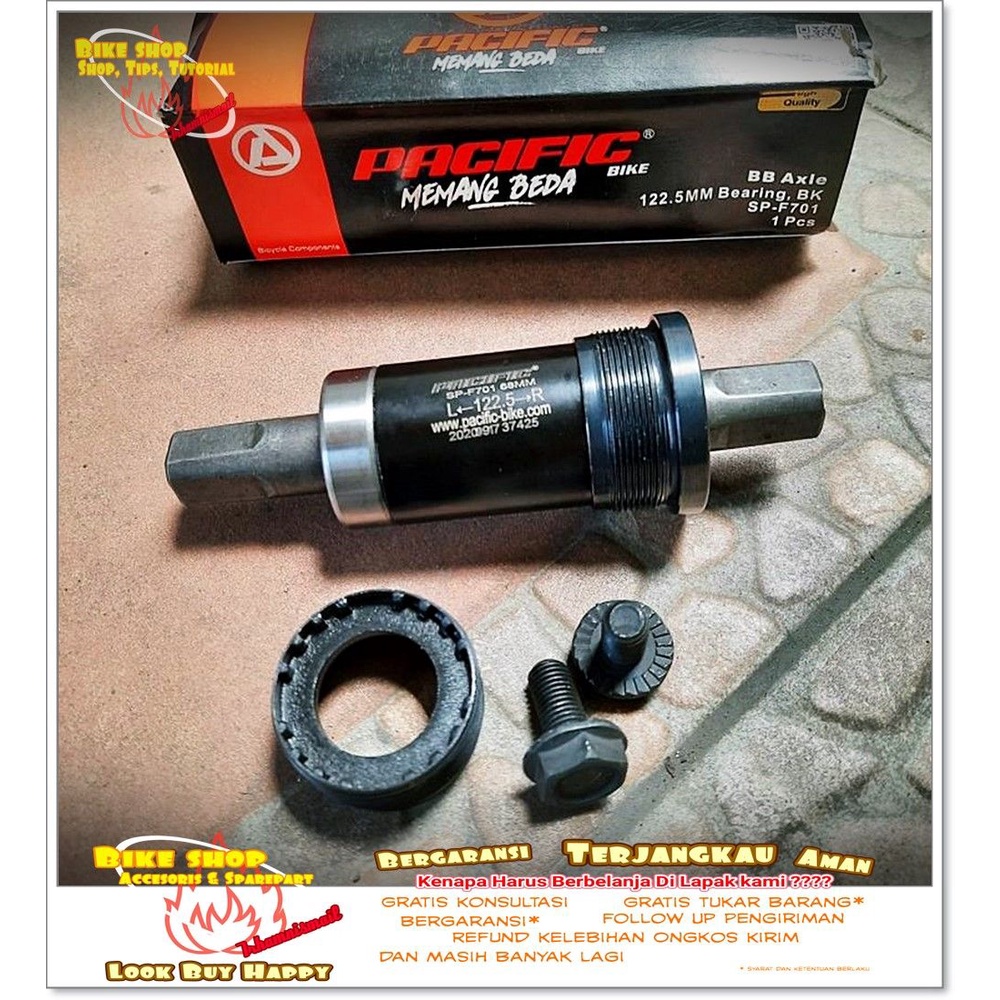 As BB bearing kotak PACIFIC ukuran 122.5 Sepeda MTB BMX