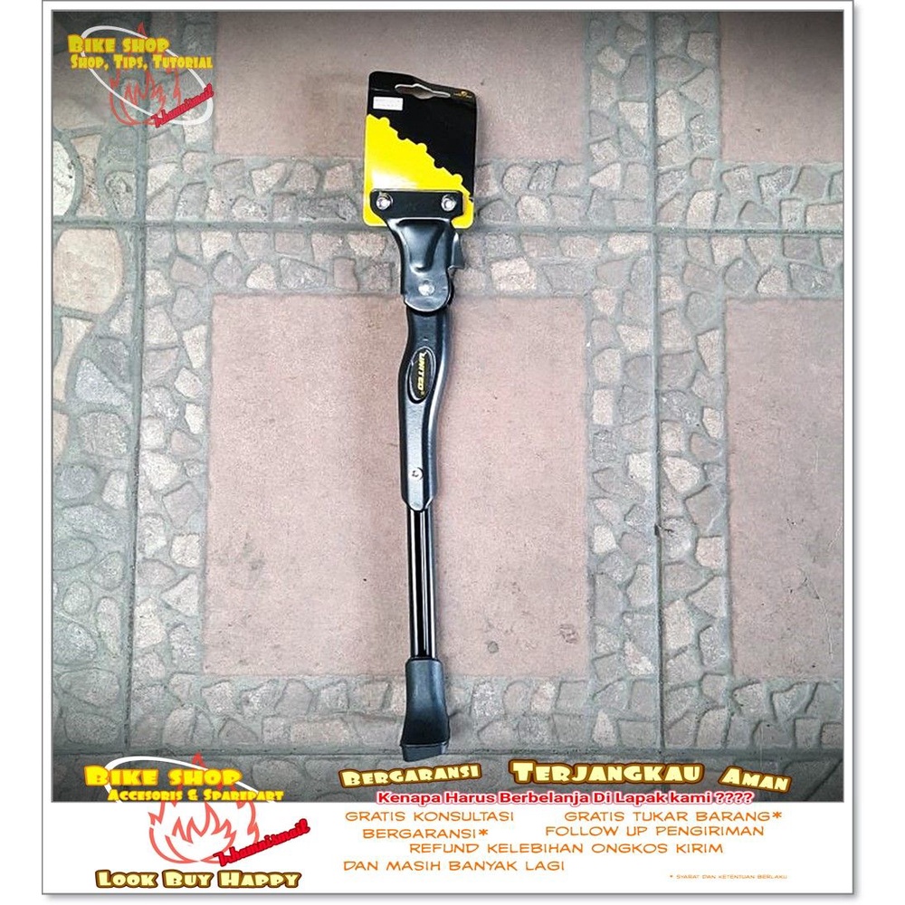 STANDAR SAMPING 2 BAUT UNITED 20-27.5 1341 BLACK Sepeda MTB BMX