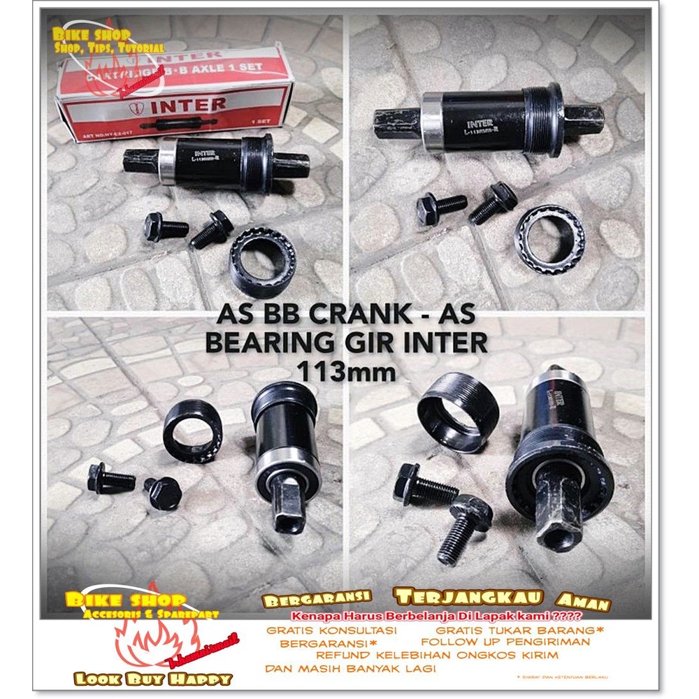 AS BB CRANK - AS BEARING GIR INTER 113mm Dan 122mm Sepeda MTB BMX