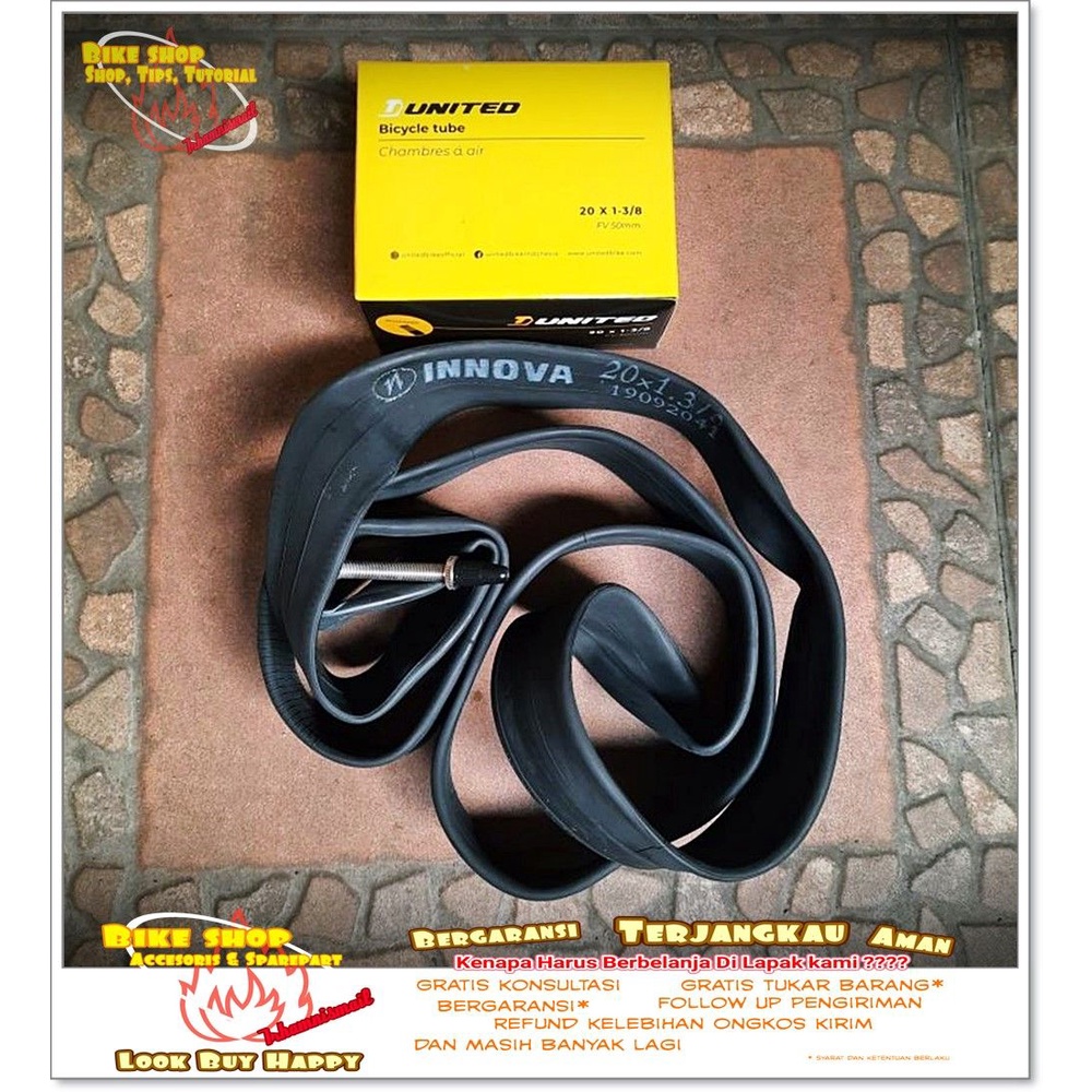Ban dalam UNITED 20 x 1 3per8 FV 50mm Ban Sepeda MTB BMX