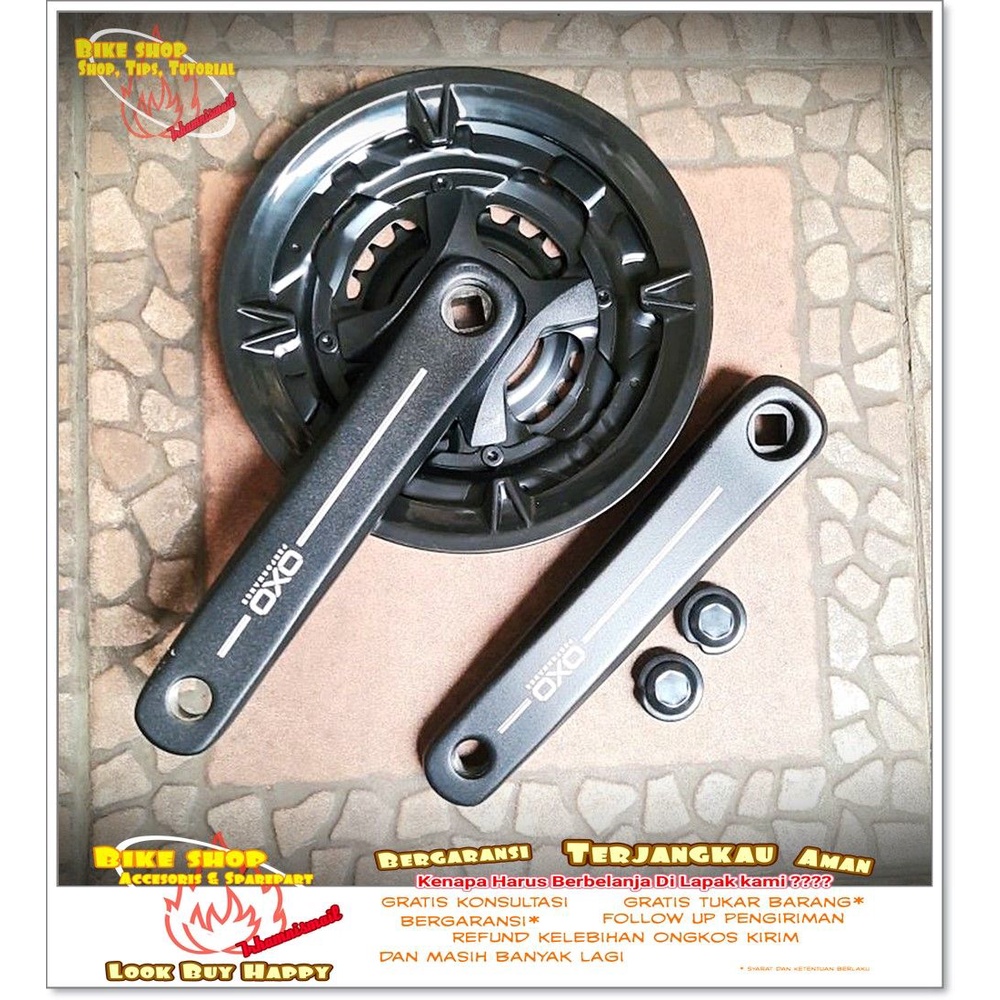 CRANK GIR CHAINWHEEL OXO 42T ALLOY 170MM HITAM Sepeda MTB BMX