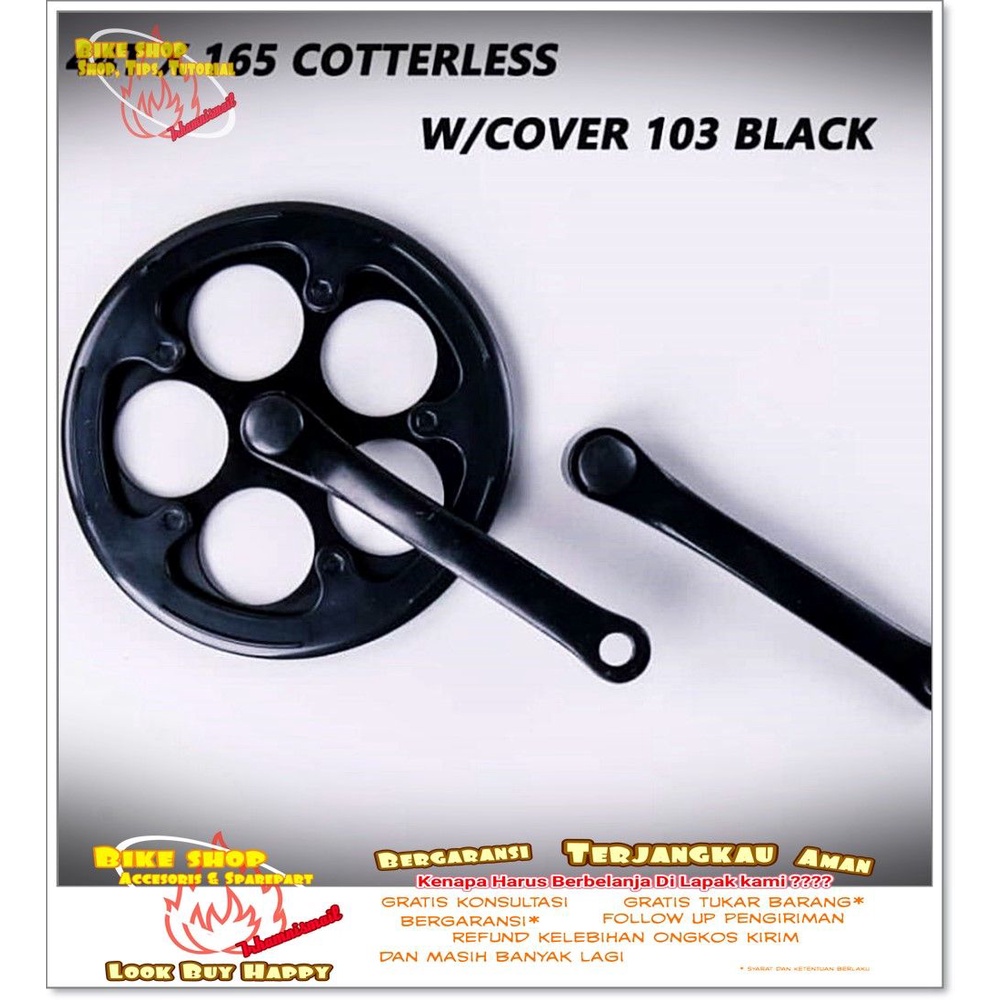 CRANK GIR SINGLE SPEED 44T 165mm BLACK Sepeda MTB BMX