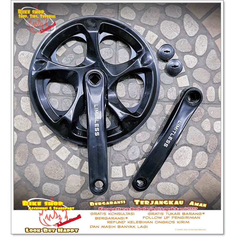 Crank SINGLE SPEED 52T TURANZA hitam Sepeda MTB BMX