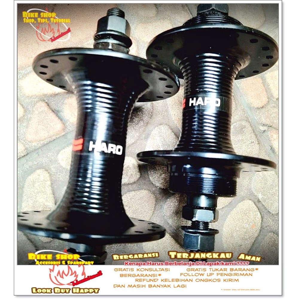 HUB HARO ALLOY PELOR DRAT 36 hole Hitam Dan Merah Hub Nap Sepeda MTB BMX