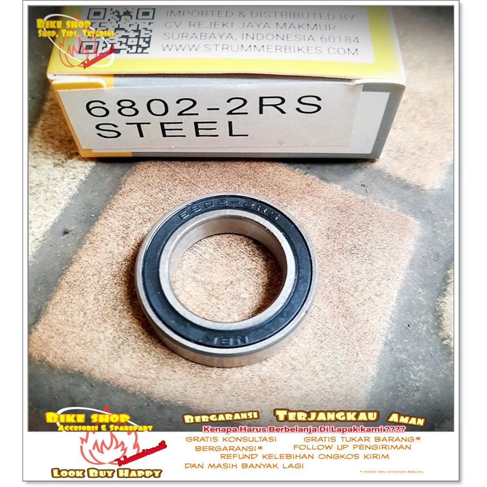 LAHER BEARING STEEL HUB SEPEDA STRUMMER 6802 2RS Sepeda MTB BMX
