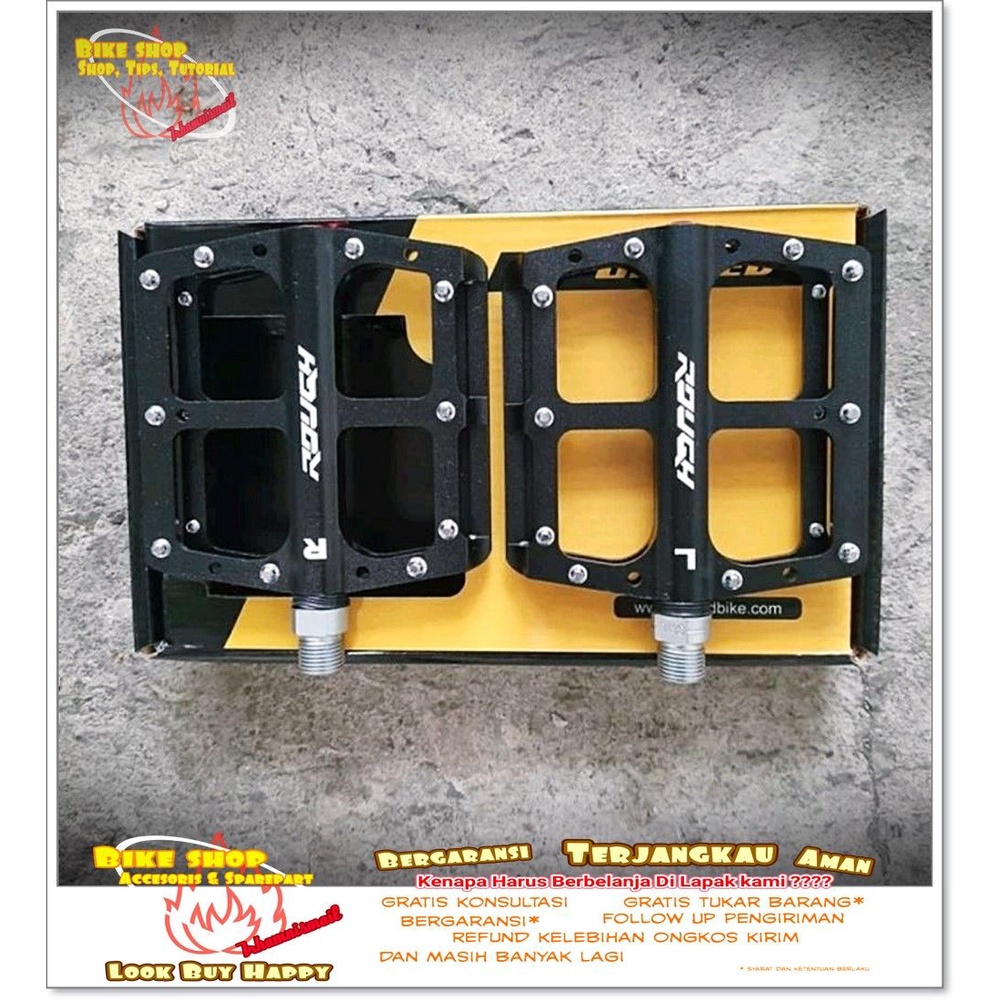 Pedal MTB United Rough 09 Hitam Hitam Dan Merah Sepeda MTB BMX