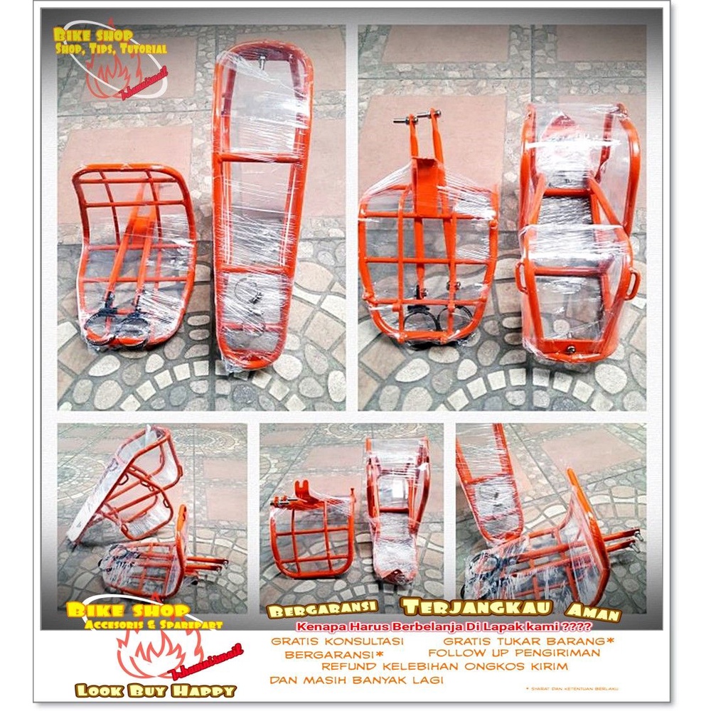 RAK BAGASI SEPEDA MTB GRAVEL DEPAN BELAKANG BESI Hitam Dan Orange Sepeda MTB BMX