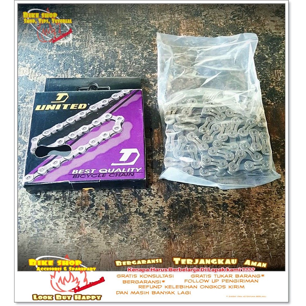 RANTAI MTB 9 SPEED UNITED YBN SILVER Sepeda MTB BMX