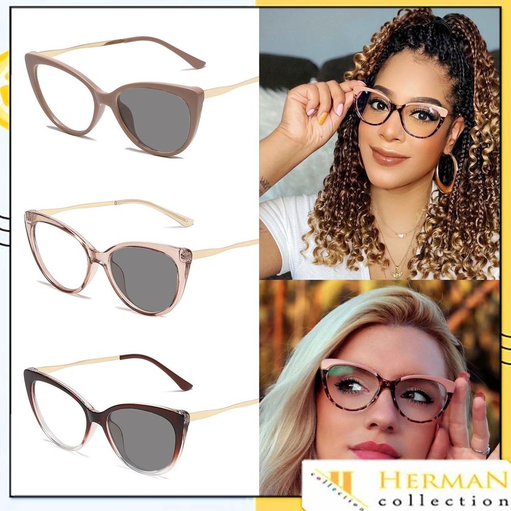 Promo Hc Kacamata Photochromic 6617 Kacamata Anti Radiasi Kacamata Cat Eye Retro Bingkai Plastik Fas