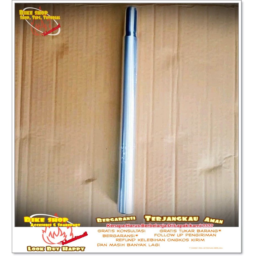SEATPOST TIANG SADEL UNITED ALLOY 25.4 panjang 30 cm SILVER Sepeda MTB BMX