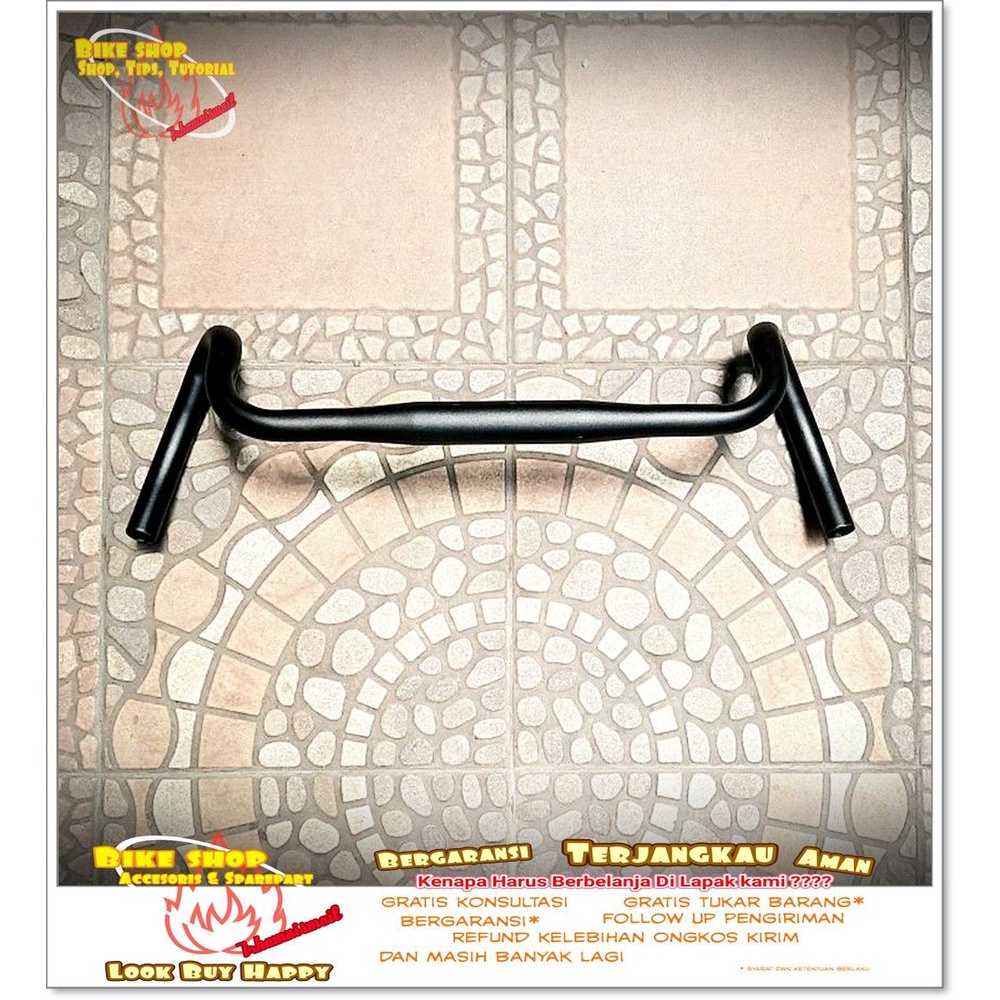 STANG BALAP - HANDLEBAR GRAVEL 420mm STRUMMER BLACK Sepeda MTB BMX