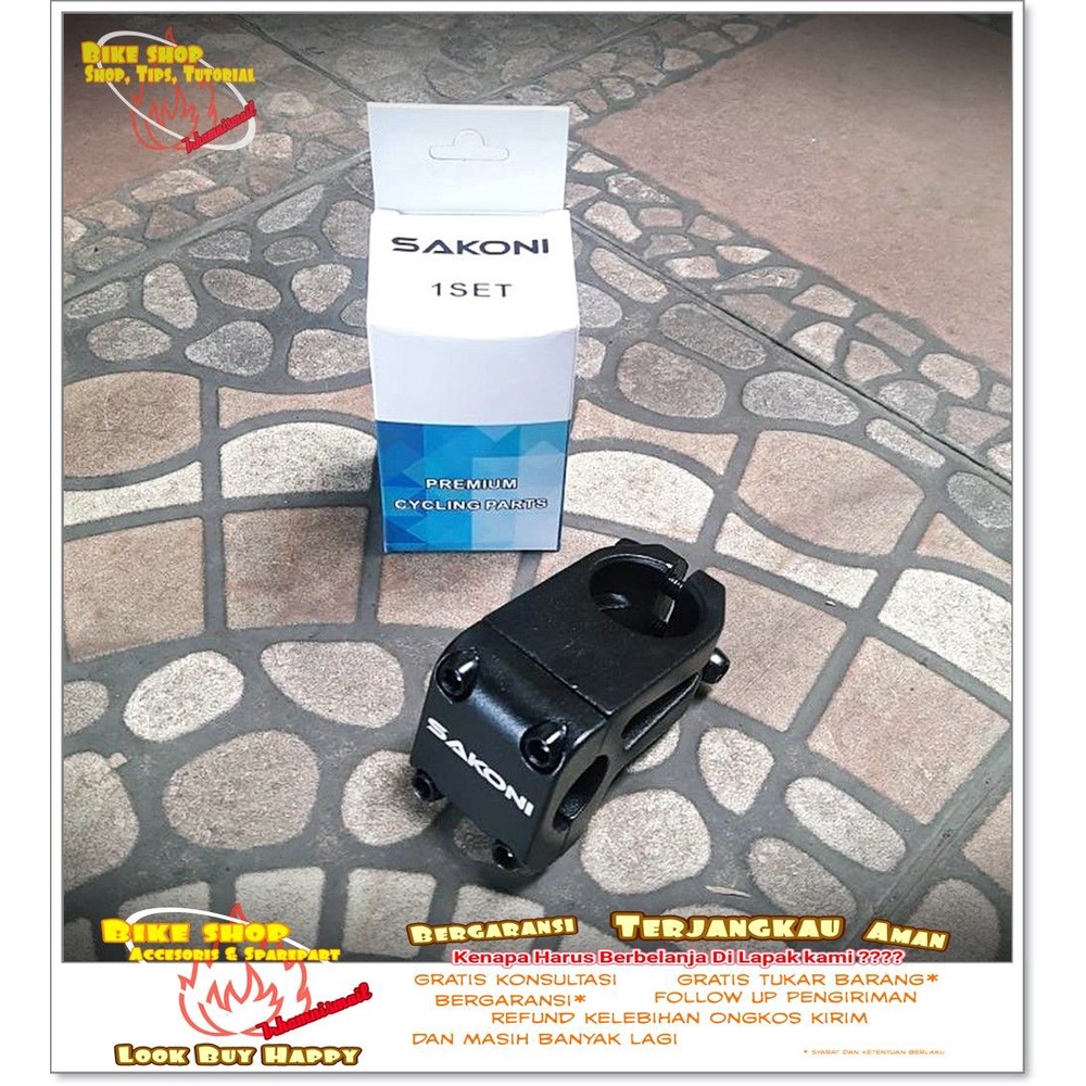 STEM BMX SAKONI 28.6 - 22.2 ALLOY HITAM Sepeda MTB BMX