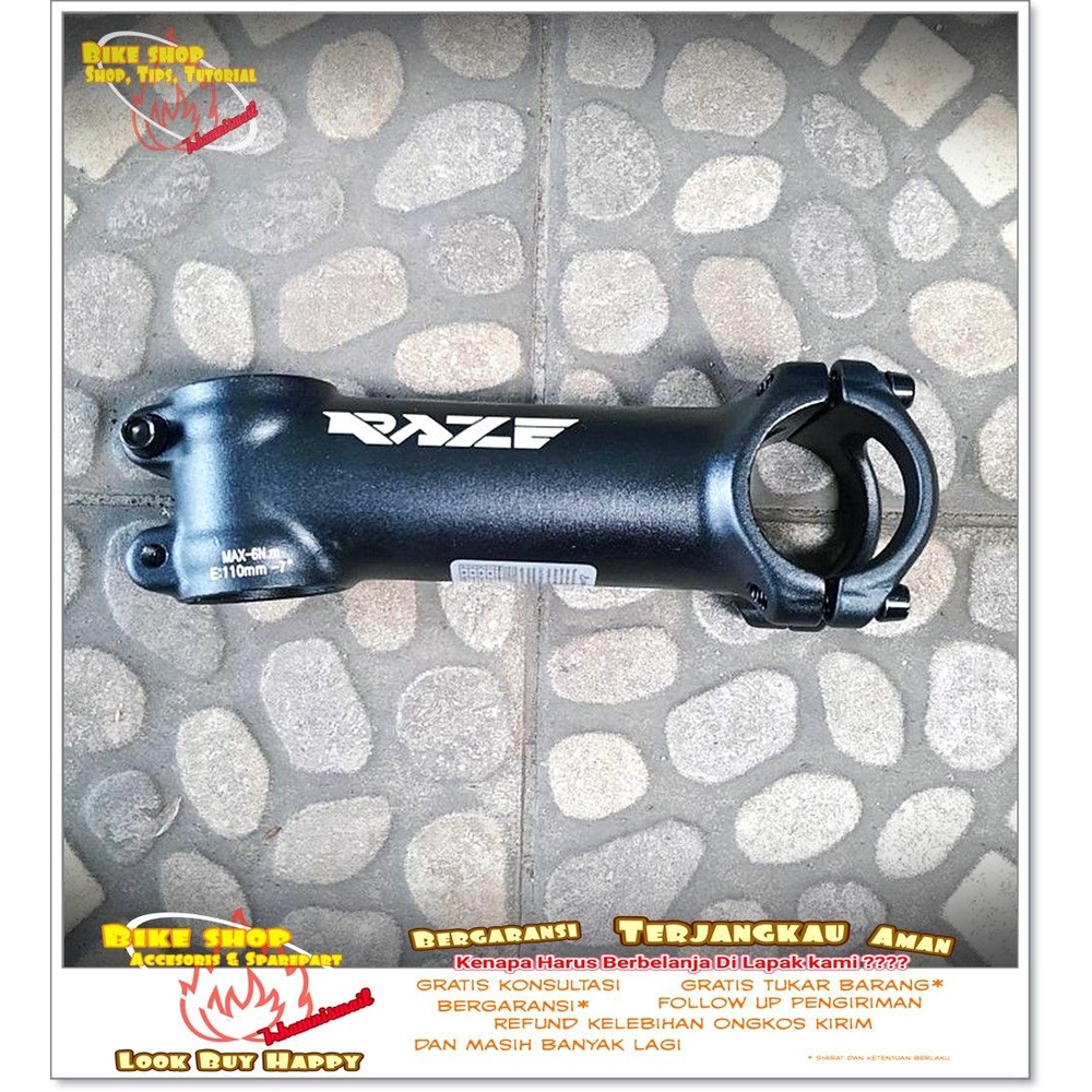 STEM MTB RAZE 28.6-31.8mm 110mm HITAM 507 Sepeda MTB BMX