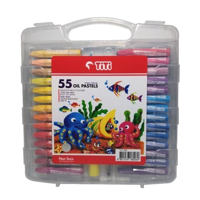 

Crayon 55 Warna Oil Pastels Titi Non Toxic - Titi 55S Kualitas Premium