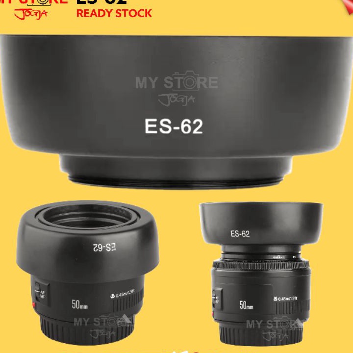 ❋Ready❊ Lens Hood Tudung Lensa Camera ES-62 52mm Canon EF 50mm f1.8 II Nikon 50mm f1.8D f1.4D Yongnu