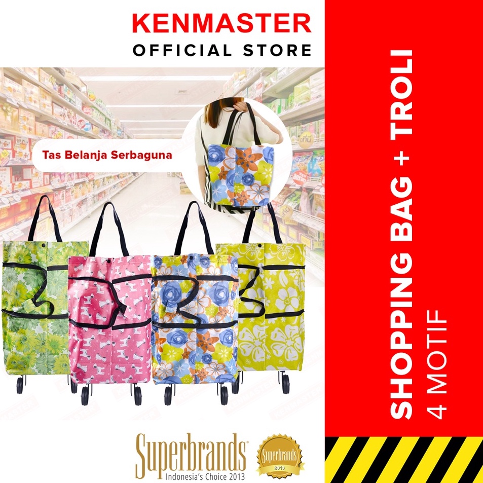➞✧✴ Tas Belanja Lipat Roda Serbaguna NM-108 / Troli Shopping Bag - MOTIF RANDOM - OL023 Model Terkin
