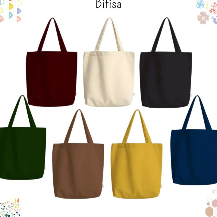 ❆Baru Tas Tote Bag Kanvas Resleting POLOS Tas Selempang Totebag Canvas Sleting Totbag Lucu Kekinian 