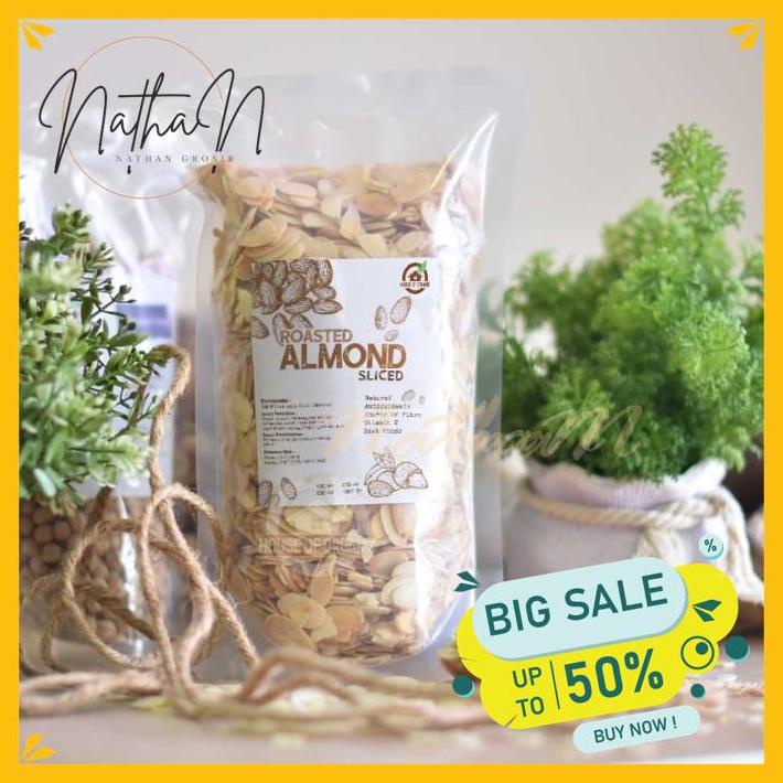 

NATURAL ROASTED ALMOND SLICED ( PANGGANG ) - 100 GR KUALITAS TERBAIK