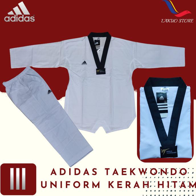 Dobok Adidas Elite Fighter / Uniform Taekwondo / Adidas Kerah Hitam