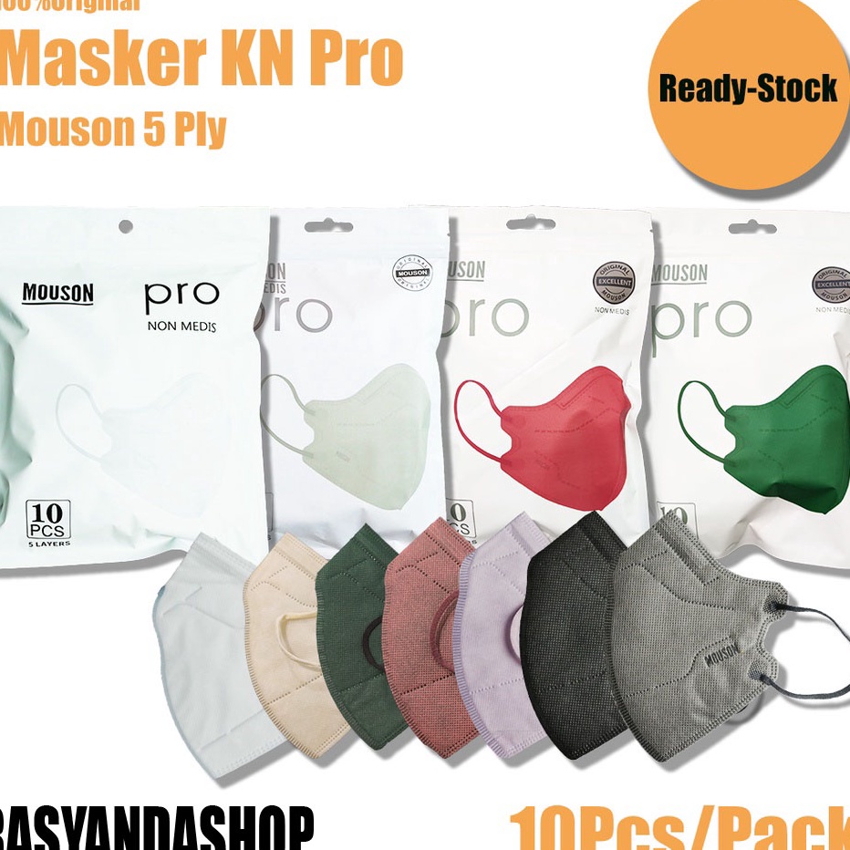 Stock Banyak Kn95 KN 95  Pro Mouson  Wemask 5D Mix Soft Warna Warni  Hitam Putih 5 PLY Prptective Di