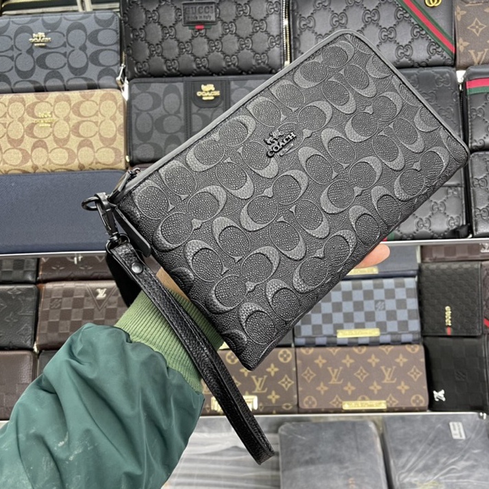 Paling Murah Pouch Tangan Handbag Dompet Tangan Coach Pria/Wanita Kulit Premium quality ✰