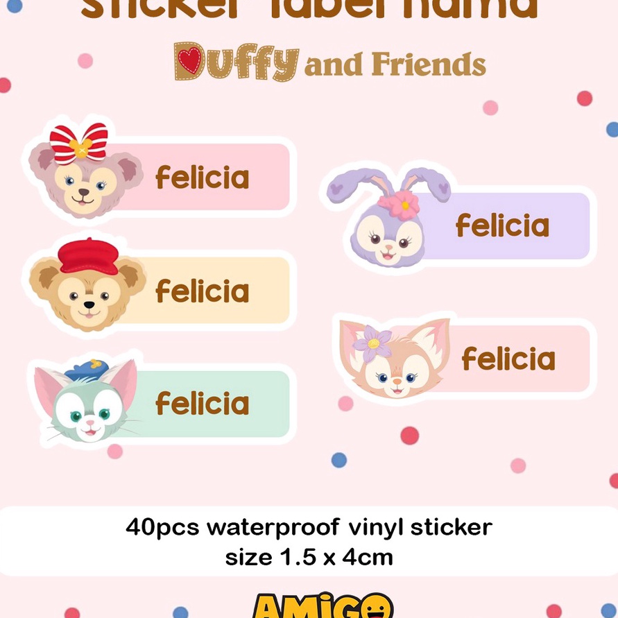 

WHDT2877 【FSASH SALE】 Stiker Label Nama Anak Disney Duffy Peppa Pig Sesame Street Toy Story Roblox Super Mario Bros lucu sticker karakter sticker buku
