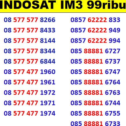 CUCI GUDANG NOMOR CANTIK INDOSAT IM3 RIBUAN TRIPLE